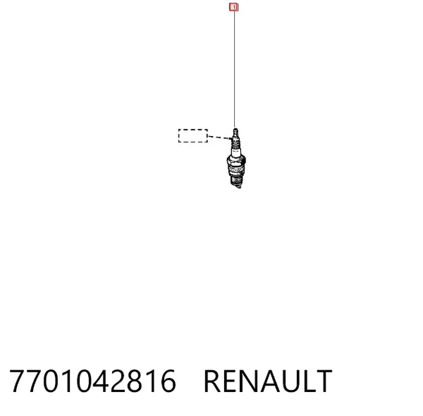 Свечи зажигания 7701042816 Renault (RVI)