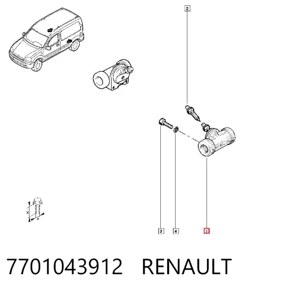 Цилиндр тормозной колесный 7701043912 Renault (RVI)