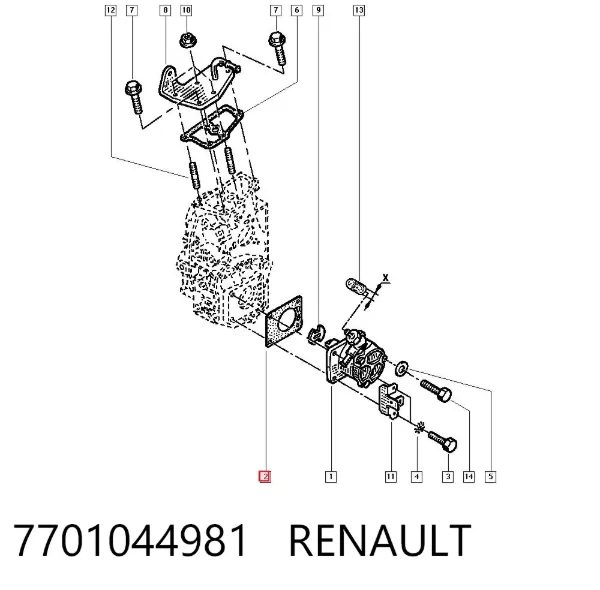 Прокладка вакуумного насоса 7701044981 Renault (RVI)
