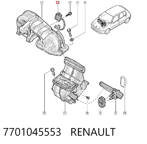 Резистор печки 7701045553 Renault (RVI)