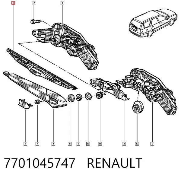 Дворник задний 7701045747 Renault (RVI)