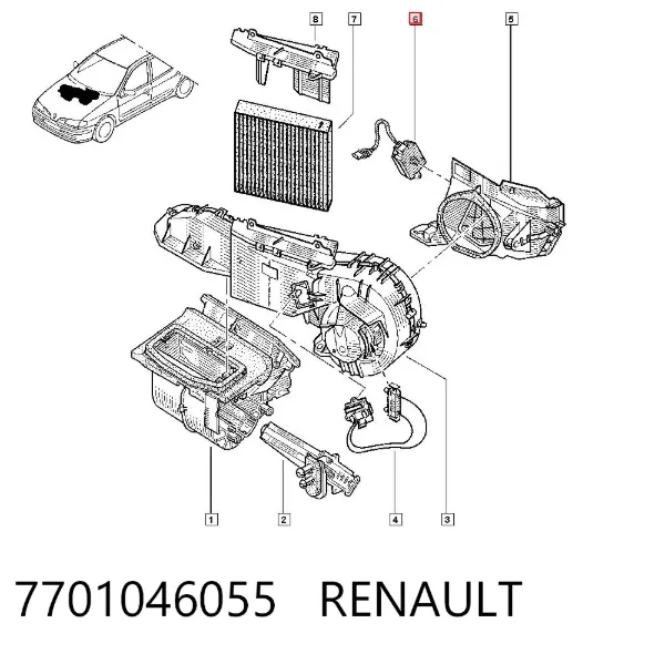 Привод заслонки печки 7701046055 Renault (RVI)