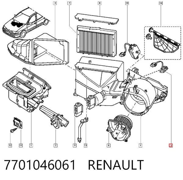 Резистор печки 7701046061 Renault (RVI)