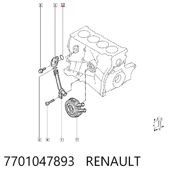 Фланец системы охлаждения 7701047893 Renault (RVI)