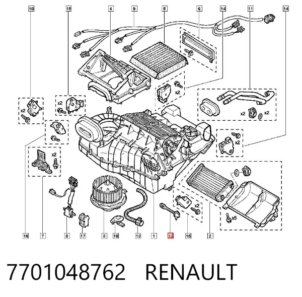 Датчик температуры испарителя 7701048762 Renault (RVI)
