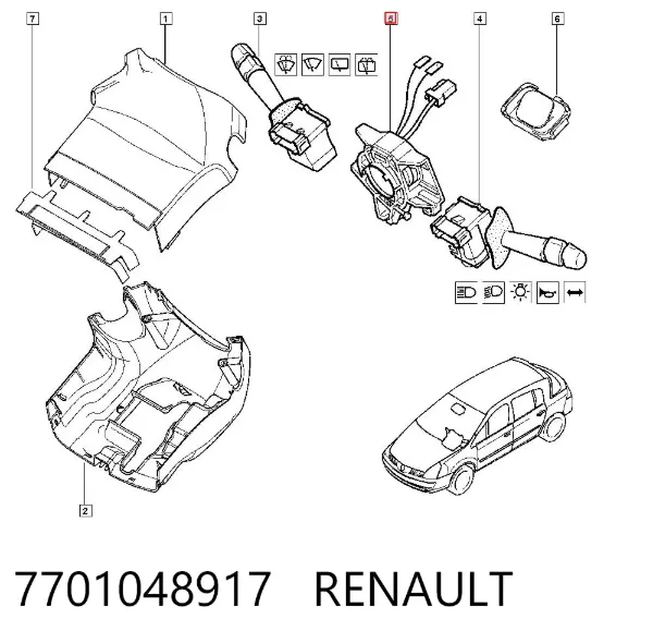 Шлейф руля 7701048917 Renault (RVI)