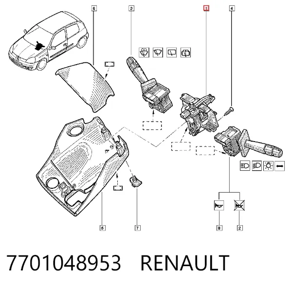 Шлейф руля 7701048953 Renault (RVI)