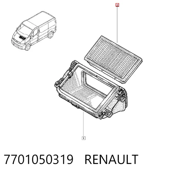 Фильтр салона 7701050319 Renault (RVI)