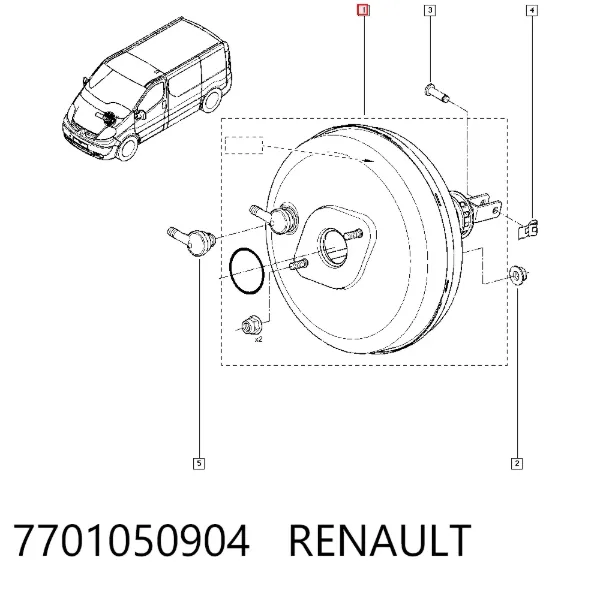 Усилитель тормозов 7701050904 Renault (RVI)