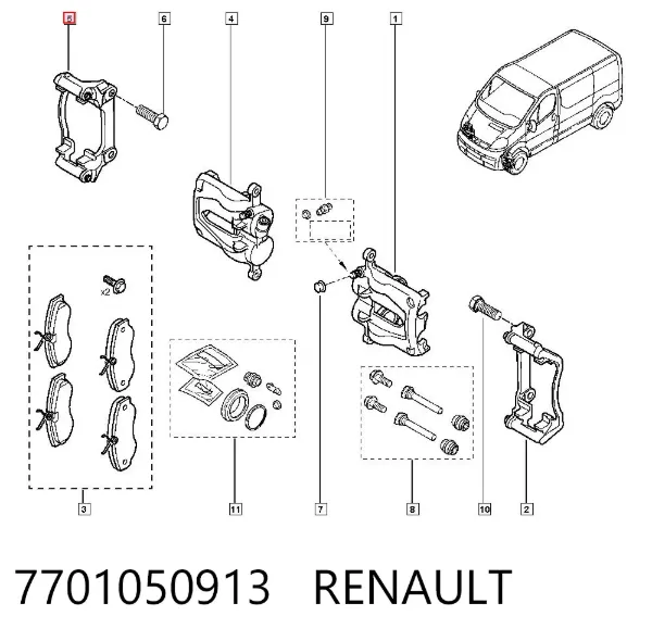 Скоба суппорта 7701050913 Renault (RVI)