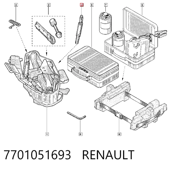 Буксировочный крюк 7701051693 Renault (RVI)