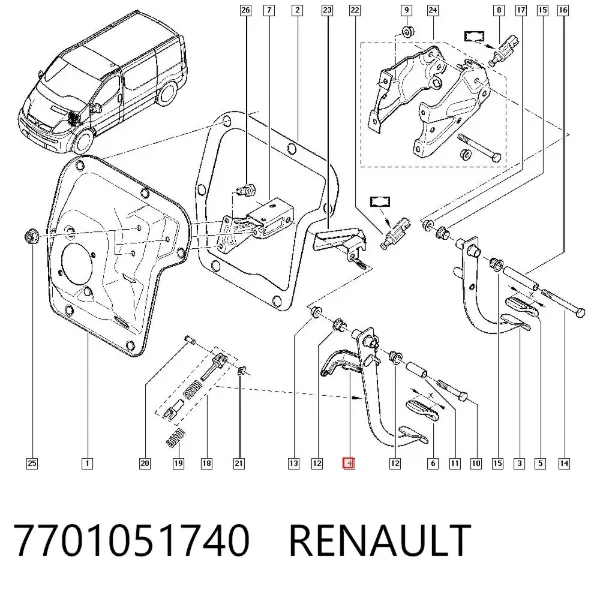 Педаль сцепления 7701051740 Renault (RVI)