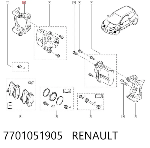 Скоба суппорта 7701051905 Renault (RVI)