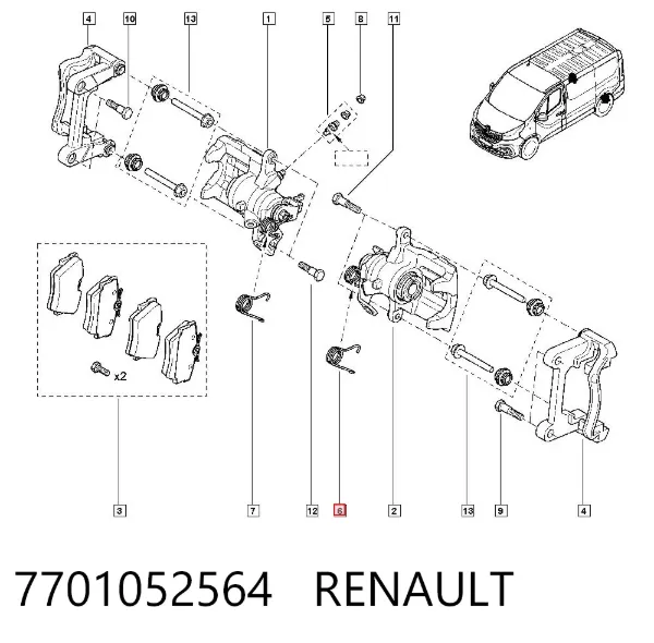 Ремкомплект суппорта 7701052564 Renault (RVI)