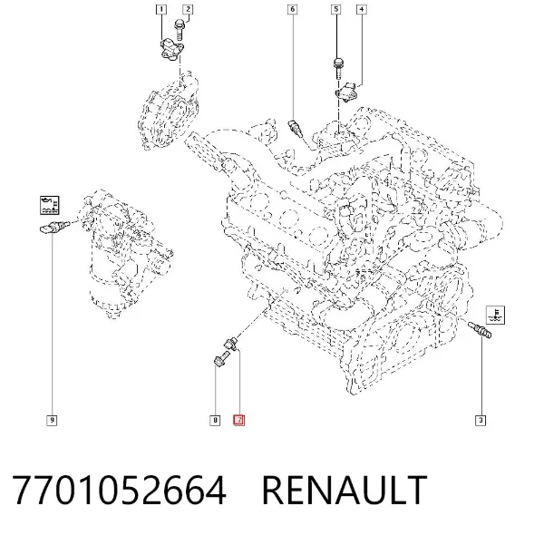 Датчик коленвала 7701052664 Renault (RVI)
