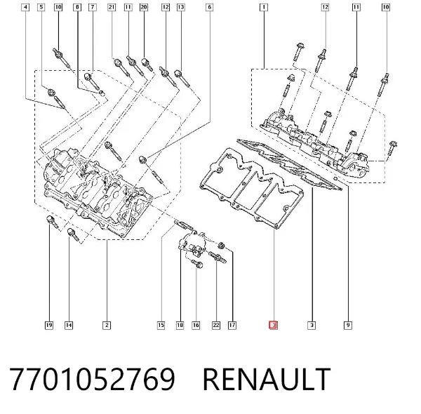 Прокладка картера ГБЦ 7701052769 Renault (RVI)