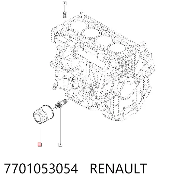 Масляный фильтр 7701053054 Renault (RVI)