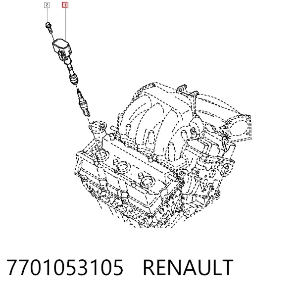 Катушка зажигания 7701053105 Renault (RVI)