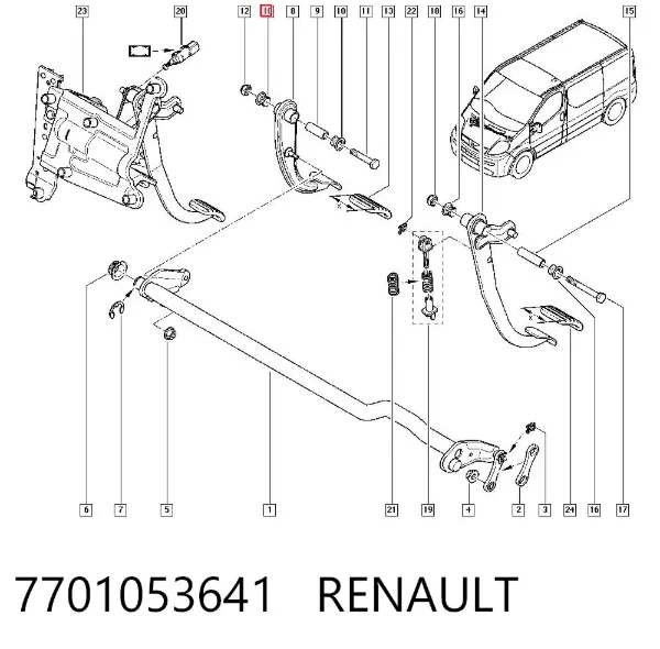 Втулка оси педали сцепления 7701053641 Renault (RVI)