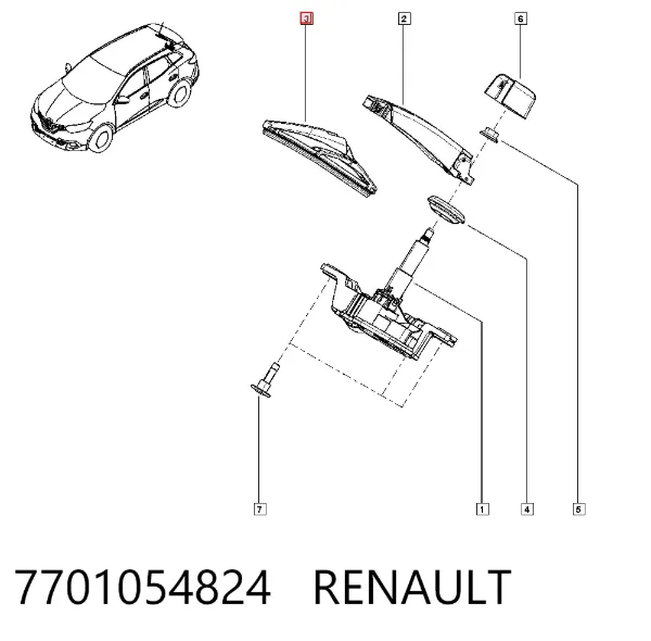 Дворник задний 7701054824 Renault (RVI)