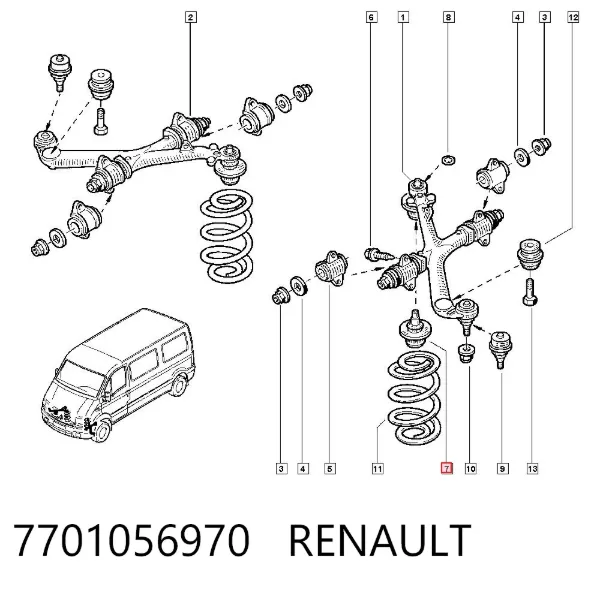 Верхняя шаровая опора 7701056970 Renault (RVI)