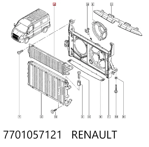 Интеркулер 7701057121 Renault (RVI)