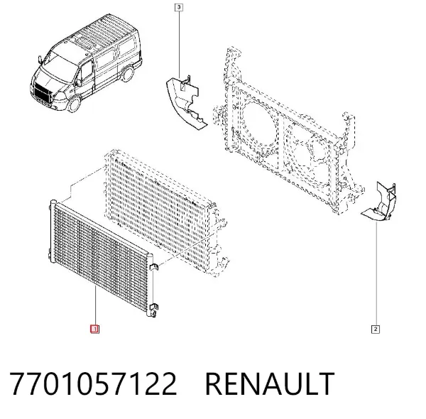 Радиатор кондиционера 7701057122 Renault (RVI)