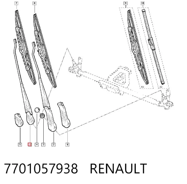 Поводок стеклоочистителя Renault Clio II