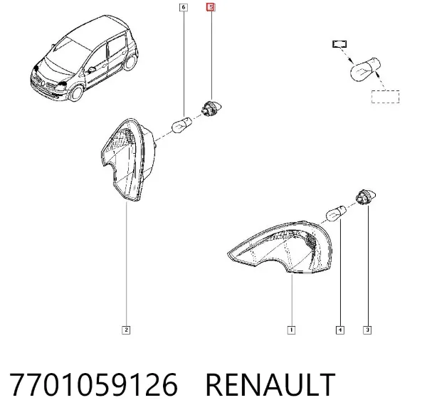 Поворотник левый 7701059126 Renault (RVI)