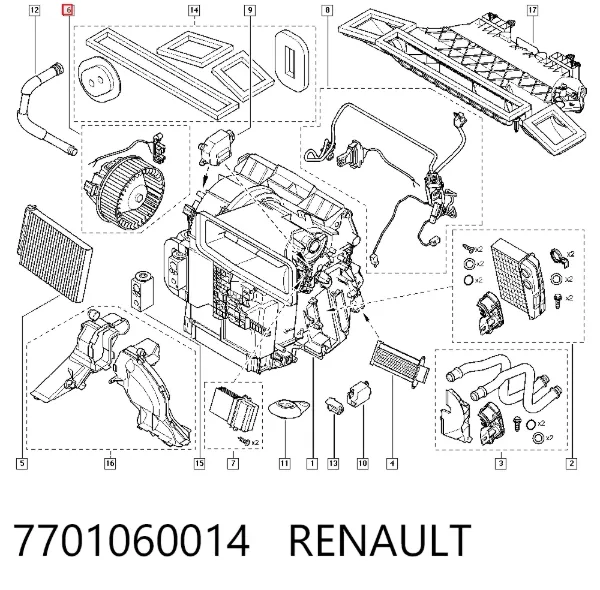 Вентилятор печки 7701060014 Renault (RVI)