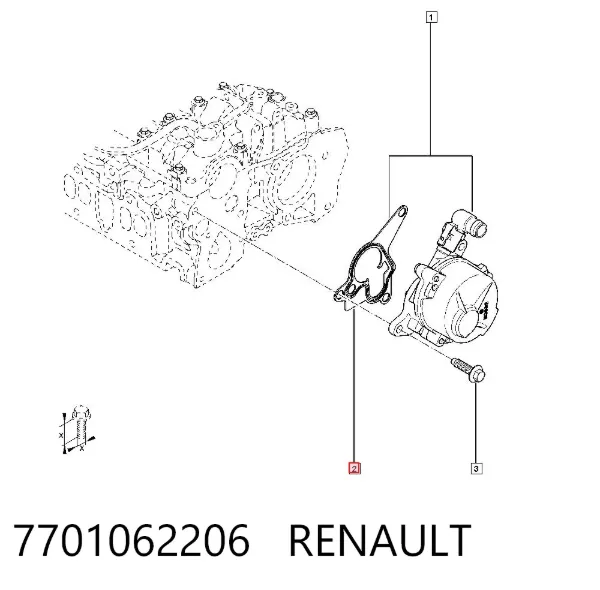 Прокладка вакуумного насоса 7701062206 Renault (RVI)