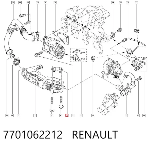 Клапан ЕГР 7701062212 Renault (RVI)