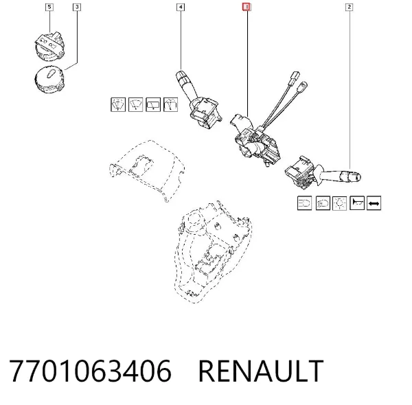 Шлейф руля 7701063406 Renault (RVI)