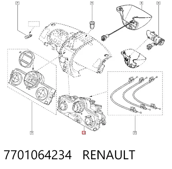 Блок управления кондиционером 7701064234 Renault (RVI)