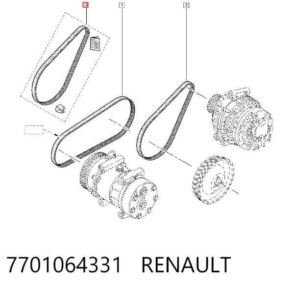 Ремень генератора 7701064331 Renault (RVI)