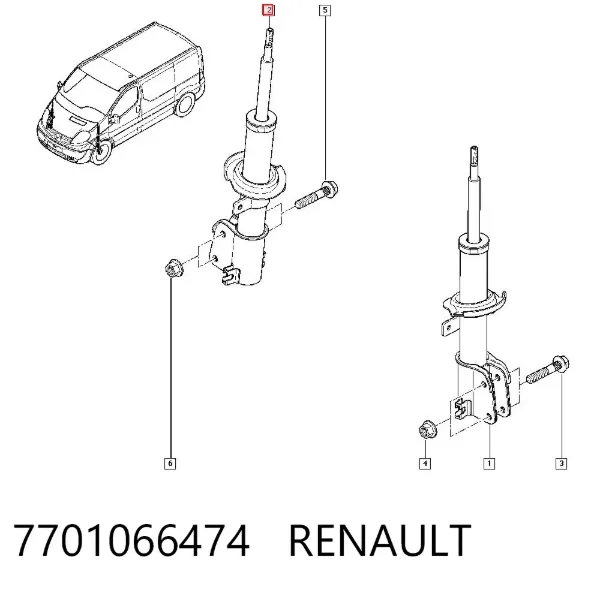 Амортизатор передний 7701066474 Renault (RVI)