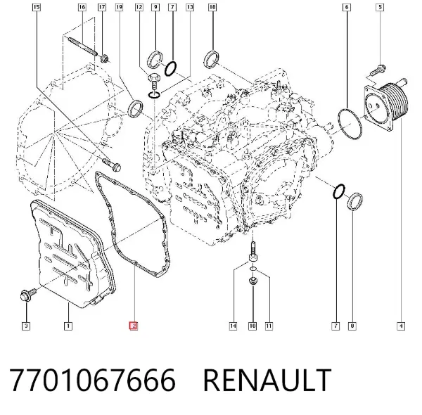 Сервисный комплект для замены масла АКПП 7701067666 Renault (RVI)
