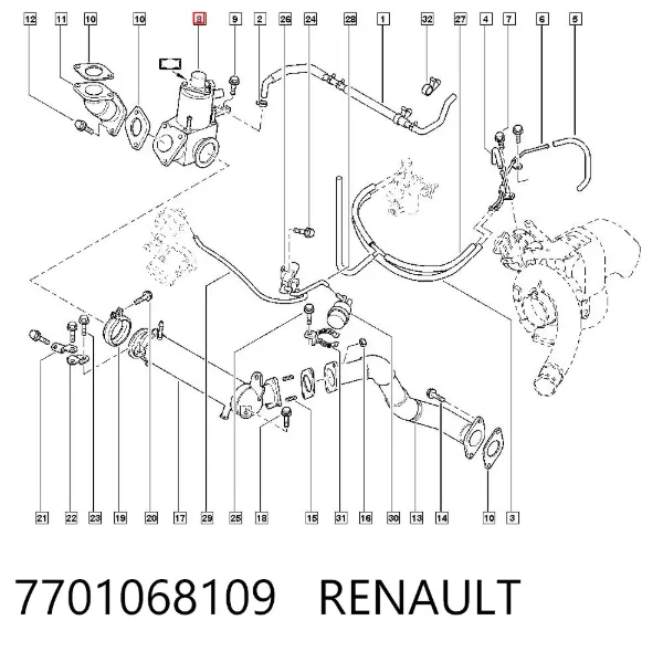Клапан ЕГР 7701068109 Renault (RVI)