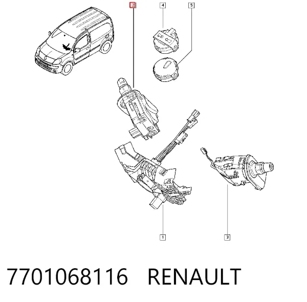 Правый подрулевой переключатель 7701068116 Renault (RVI)