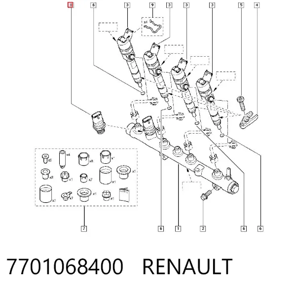 Регулятор давления топлива 7701068400 Renault (RVI)