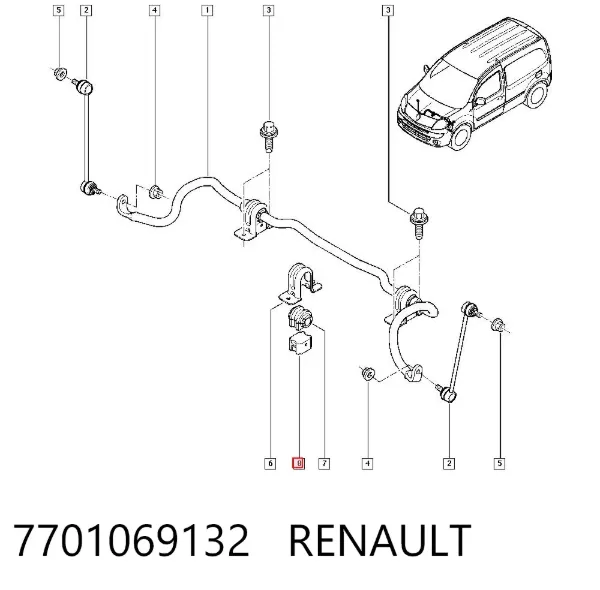 Проставка втулки стабилизатора 7701069132 Renault (RVI)