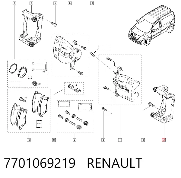 Скоба суппорта 7701069219 Renault (RVI)