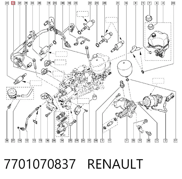 Датчик дроссельной заслонки 7701070837 Renault (RVI)