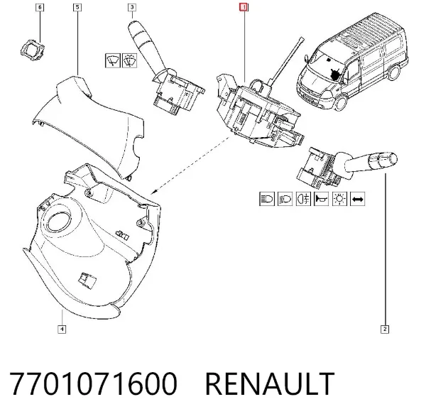 Шлейф руля 7701071600 Renault (RVI)