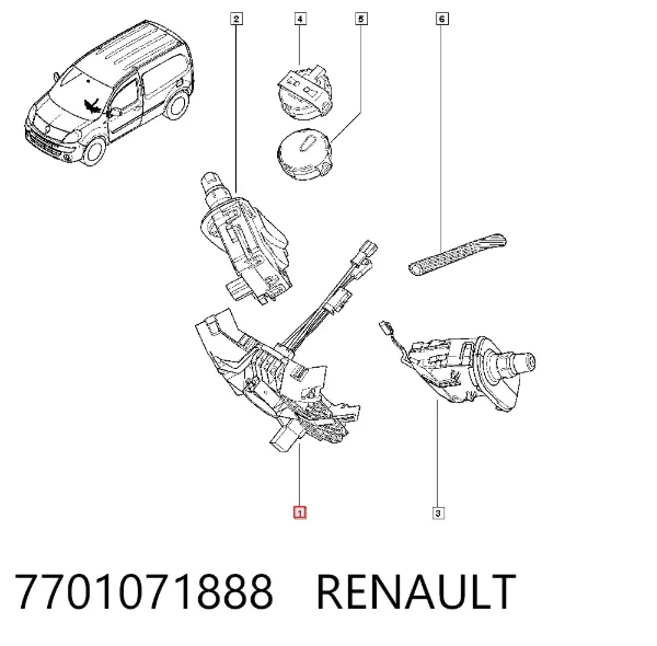Переключатель подрулевой, центральная часть 7701071888 Renault (RVI)