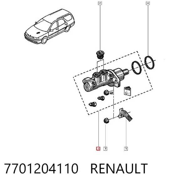 Главный тормозной цилиндр 7701204110 Renault (RVI)