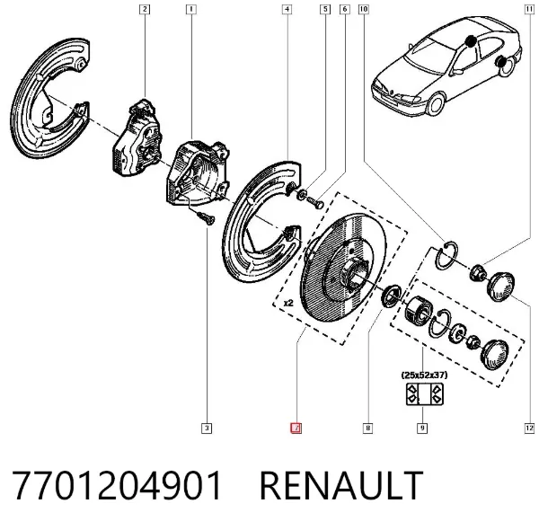 Тормозные диски 7701204901 Renault (RVI)