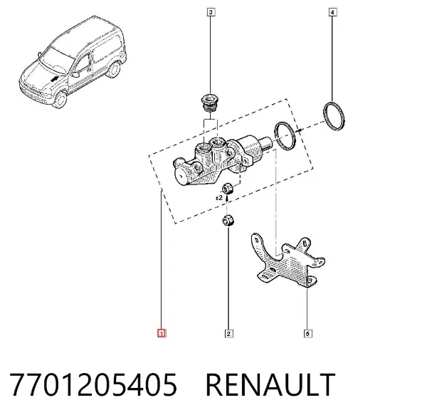 Главный тормозной цилиндр 7701205405 Renault (RVI)