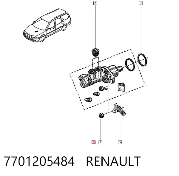 Главный тормозной цилиндр 7701205484 Renault (RVI)