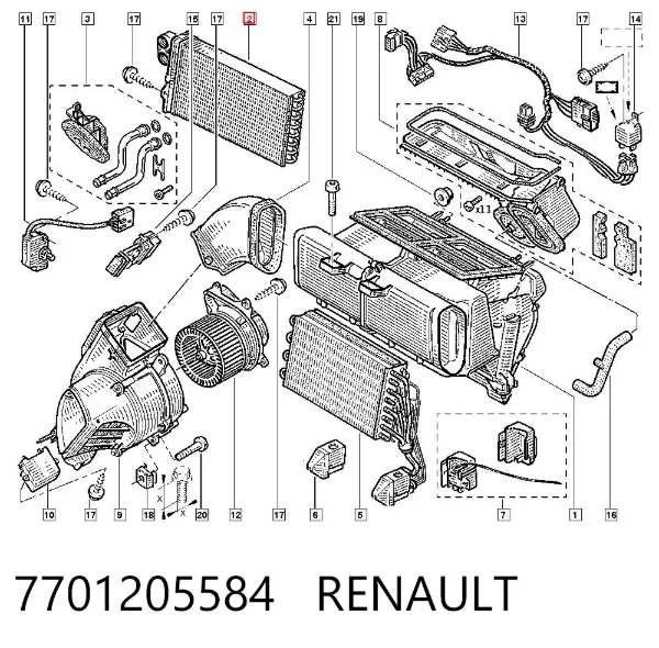 Радиатор печки 7701205584 Renault (RVI)